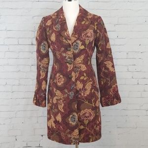 CAbi Jacobean Floral Tapestry Jacket Womens Size 4